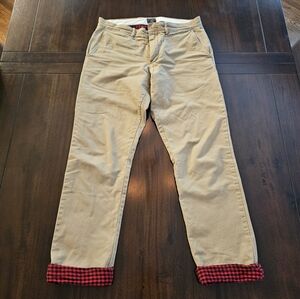 J. Crew size 31 X 32 khaki flannel lined 770 chinos